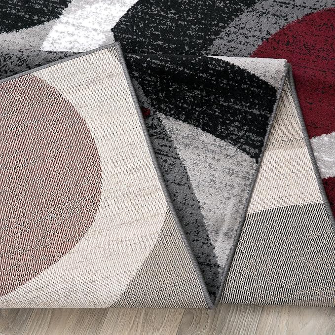 Rugshop Red Modern Geometric Indoor Large Area Rug, Overlapping Circle Pattern - Image 6