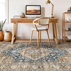 9x12 Area Rug Living Room: Washable Boho Large Neutral Vintage Soft Rugs Stain - Image 7