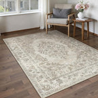 4x6 Area Rug Beige Washable Office Vintage Distressed Carpet Bedroom Indoor - Image 4