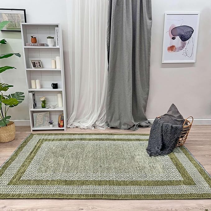 Alfa Rich 5x8 Green Washable Area Rugs - Image 2