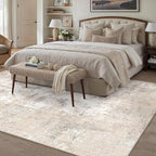 9x12 Area Rug Beige Grey Abstract Living Room Bedroom Carpet Neutral Modern Non - Image 3