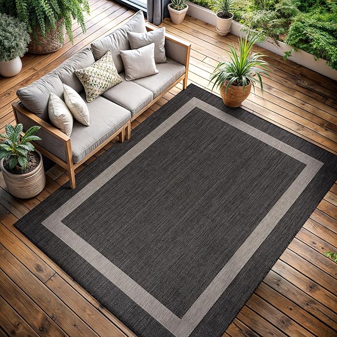 CAMILSON Outdoor Rug 9x12, Large Modern Outside Rugs - Image 8