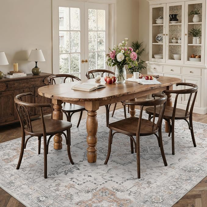 8x10 Area Rugs for Living Room, Machine Washable Non Slip Vintage Rugs - Image 4