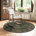 4ft Round Area Rugs for Living Room, Washable Floral Circle Rug Non Slip Low by HOME