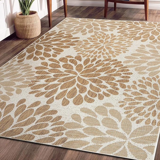 Beverly Rug Outdoor Rug 6x9 Modern Exotic Tropical Leaf Area Rugs - Image 9