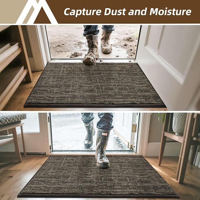 COSY HOMEER-Door-Mat, Dirt Trapper Entryway Rugs 24"x36" Non Slip Washable - Image 3