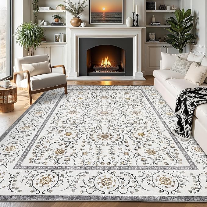 GarveeHome Boho 8x10 Area Rugs for Living Room, Floral Vintage Rugs for Bedroom by GarveeHome