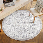 jinchan Kalen Round Rug 5ft Area Rug Washable Vintage Indoor Retro Entryway - Image 2