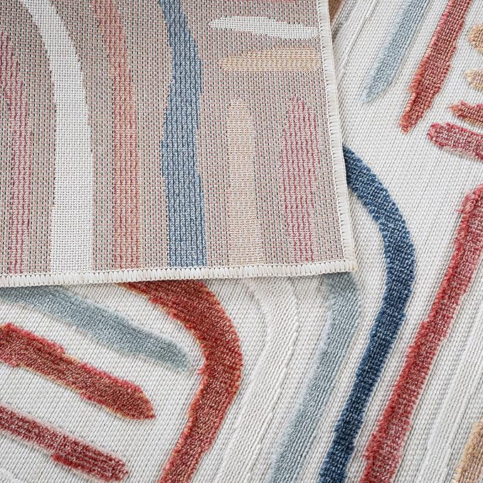 CAMILSON Indoor Outdoor Rug, Easy-Cleaning Non-Shedding Living Room, Garden and - Image 7