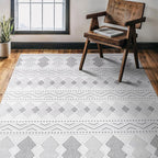 CAMILSON Micro Loop Rug 5x7 Modern Luxury Geometric Boho Diamond Area Rugs Soft - Image 7