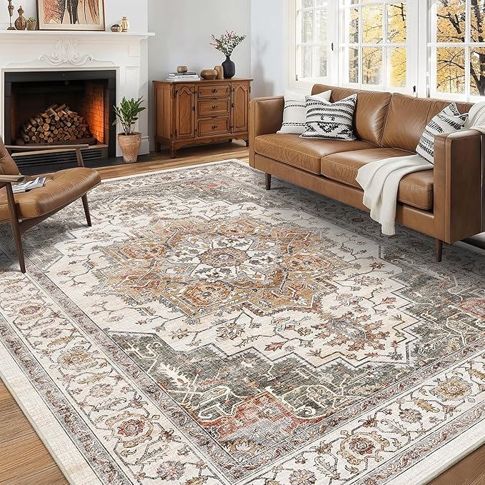 6x9 Area Rugs for Living Room Ultra-Soft Washable Rug Vintage Distressed Boho by NakedCloud