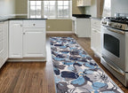 Rugshop Modern Large Floral Non-Slip Runner Rug 2' x 10' Gray-Blue by Rugshop