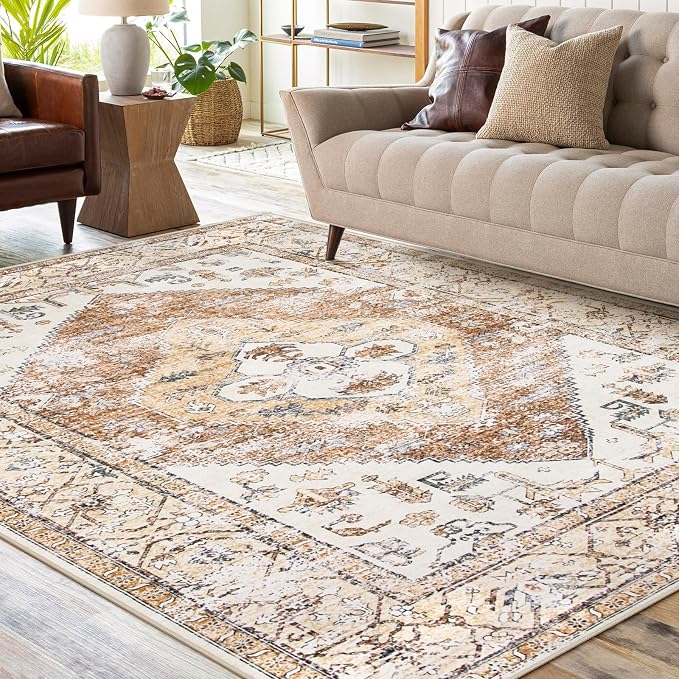 Lahome Rug for Living Room Machine Washable Area Rug 6x9 Boho Non Slip Bedroom - Image 2