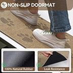Door Mat Indoor Entrance 17"x30", 0.16" Thin Paw Print Low Pile Doormat - Image 5