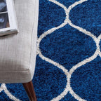 Rugs.com Lattice Frieze Collection Rug – 3' Square Navy Blue Medium Rug Perfect - Image 7