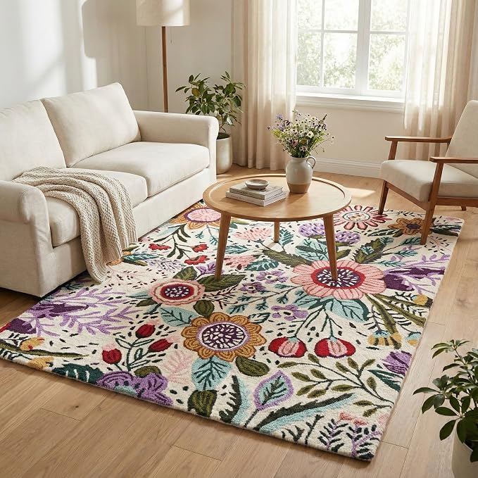 Hand-Tufted Floral Area Rug - Image 2