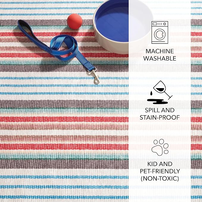 Dash & Albert Ranch Stripe Machine Washable Rug, 3 X 5 Feet - Image 3