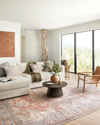 Loloi Loren Collection LQ-15 Terracotta/Sky 3'-6" x 5'-6" Accent Rug - Image 3
