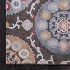 CAMILSON Indoor Outdoor Rug 6x9 Bohemian Medallion Floral Area Rugs - Image 4