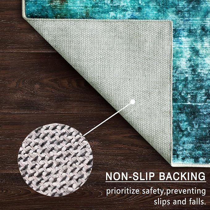 vivorug Washable Rug, Ultra Soft Area Rug 4x6, Non Slip Abstract Small Rug - Image 7