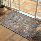 Rugcomf Indoor Door Mat 2x3 Rug Vibrant Tree of Life-Patterned Vintage Machine by Rugcomf