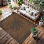 CAMILSON Outdoor Rug 10x14 Medallion Gold Modern Large Area Rugs - Image 4