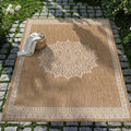 CAMILSON Outdoor Rug 6x9 Medallion Natural Modern Area Rugs by CAMILSON