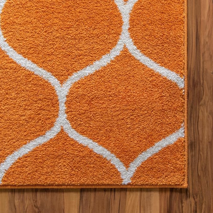 Rugs.com Lattice Frieze Collection Rug – 7' x 10' Orange Medium Rug Perfect - Image 8