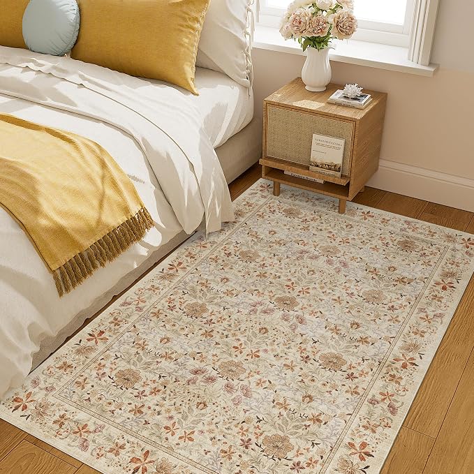 DUKINO 4x6 Rugs for Living Room, Lightweight Non Slip Washable Rug - Image 7