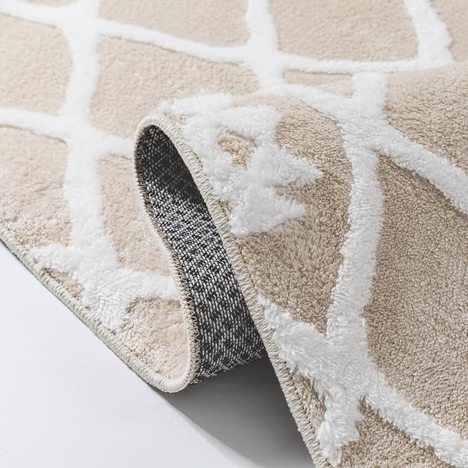 Ivory 6x9 Area Rug Moroccan Shag Living Room Washable Carpet Soft Non Shedding - Image 8