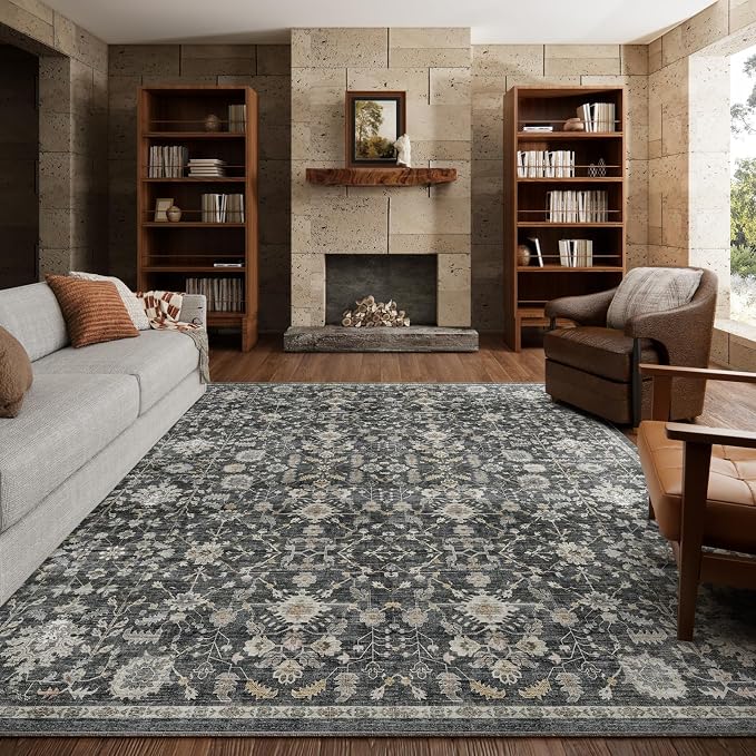 8x10 Washable Area Rugs Ultral Soft Non-Slip Stain Resistant Vintage Boho Large by NoiFamo
