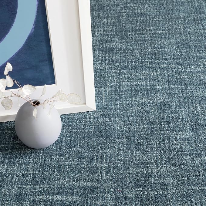 Dash and Albert Crosshatch Denim Hand Micro Hooked Wool Rug, Runner-2.5 X 8 Feet - Image 2