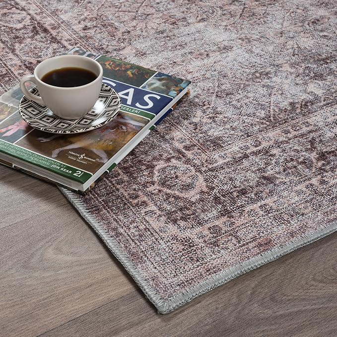 Fame Rugs Turkish Rug. Washable Vintage Oriental Antique Inspired Traditional - Image 8