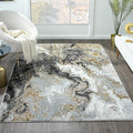 LUXE WEAVERS Marble Swirl Abstract Area Rug, Smoke 5x7 by LuxeWeavers