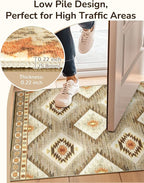 Area Rug 7x9 Rug Machine Washable Non-Slip Low Pile Print Pattern Western Rug - Image 5