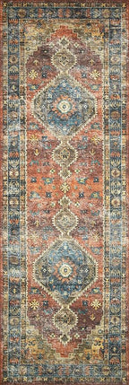 Loloi Skye Collection SKY-11 Rust/Blue 8'-0" x 8'-0" Round Area Rug - Image 5