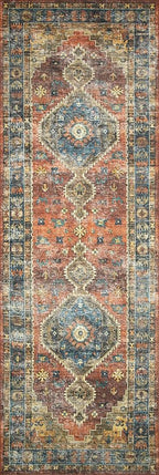 Loloi II Skye Collection SKY-07 Terracotta/Sky 3'-6" x 5'-6" Accent Rug - Image 5