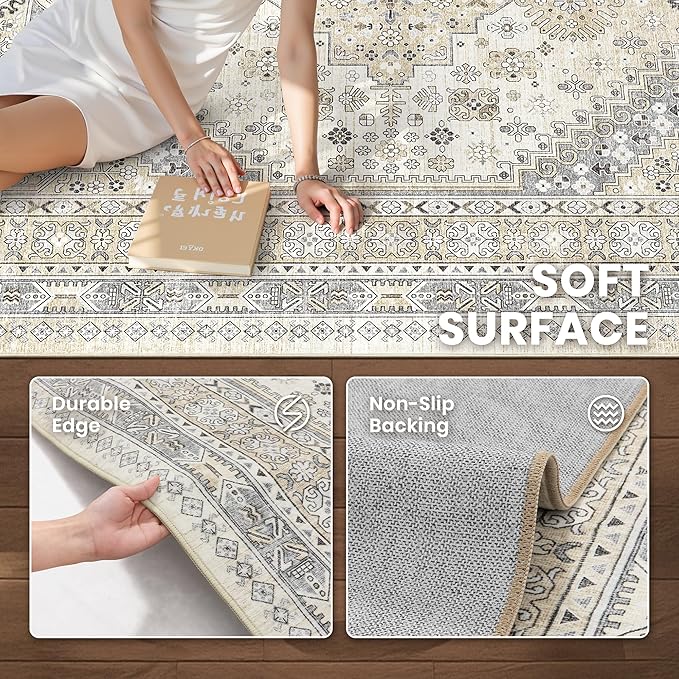 zesthome 10x12 Area Rugs, Stain Resistant Washable Rug, Ultra-Thin Rugs - Image 6
