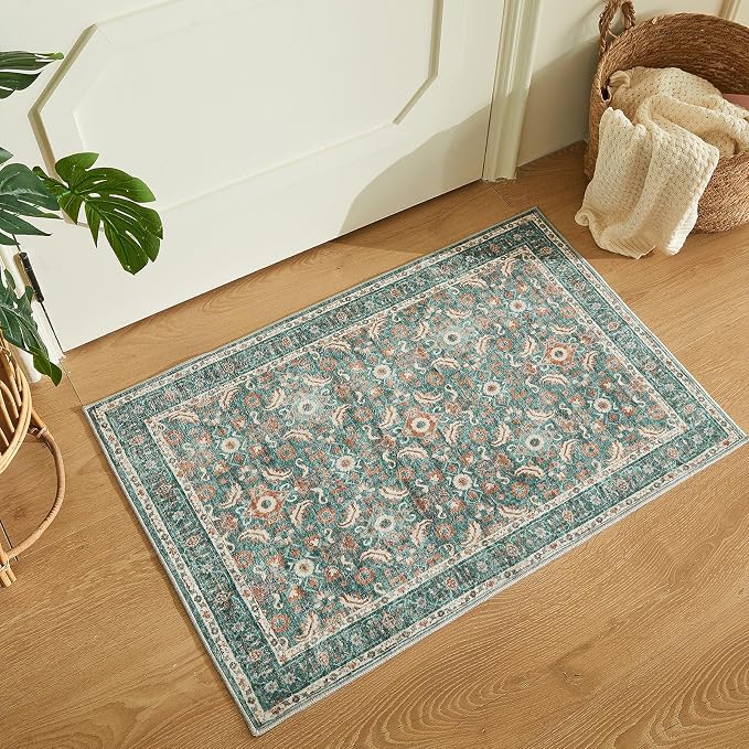 WITSHOCK Washable 2x3 Entryway Area Rug: Soft Non-Slip Backing Washable Rugs by WITSHOCK