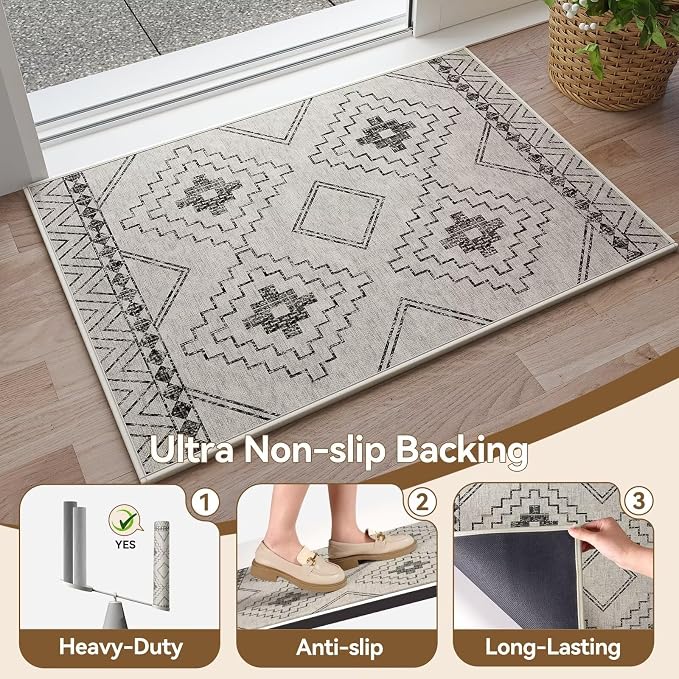 Indoor Door Mat 20"x31", Non-Slip Rubber Backing Front Door Mats, Washable - Image 6