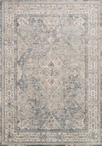 Loloi Teagan Collection TEA-04 Sky/Natural 5'-3" x 7'-6" Area Rug, Soft Neutral - Image 3