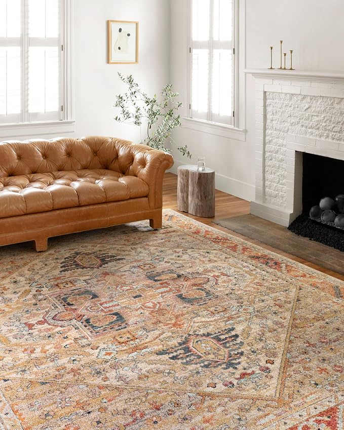 Loloi Jocelyn Collection JOC-01 Sand/Multi 9'-6" x 12'-6" .38" Thick Area Rug - Image 2
