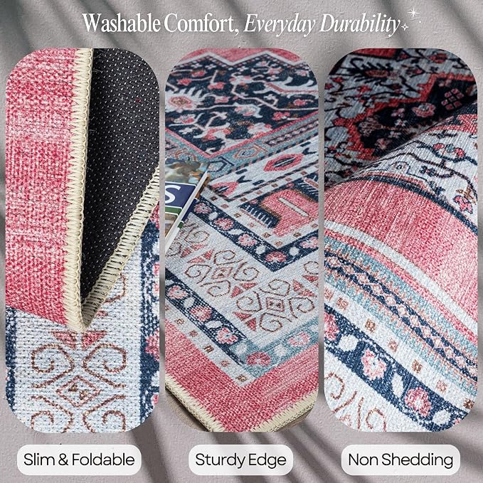 Fame Rugs Turkish Rug. Washable Vintage Oriental Antique Inspired Traditional - Image 3