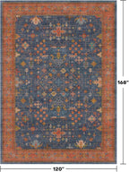 Boho Navy Blue 10x14 Area Rug for Living Room, Extra Large Dining Room Rugs for - Image 2