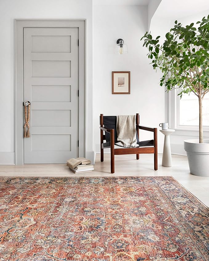 Loloi Layla Collection LAY-02 Spice/Marine 5'-0" x 7'-6" .13" Thick Area Rug - Image 4