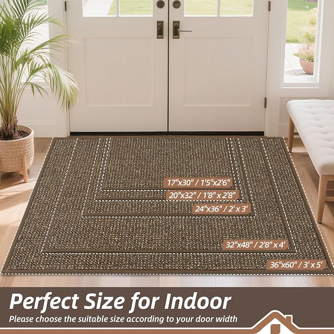 BEQHAUSE Dirt Trapper Door Mat 32" x 48", Non-Slip Washable Doormats Entrance - Image 2