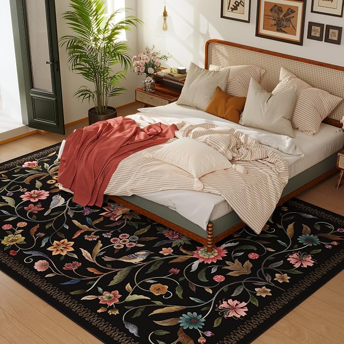 Vintage Medallion Floral Area Rugs 8x10 Clearance, Machine Washable Non-Slip - Image 5