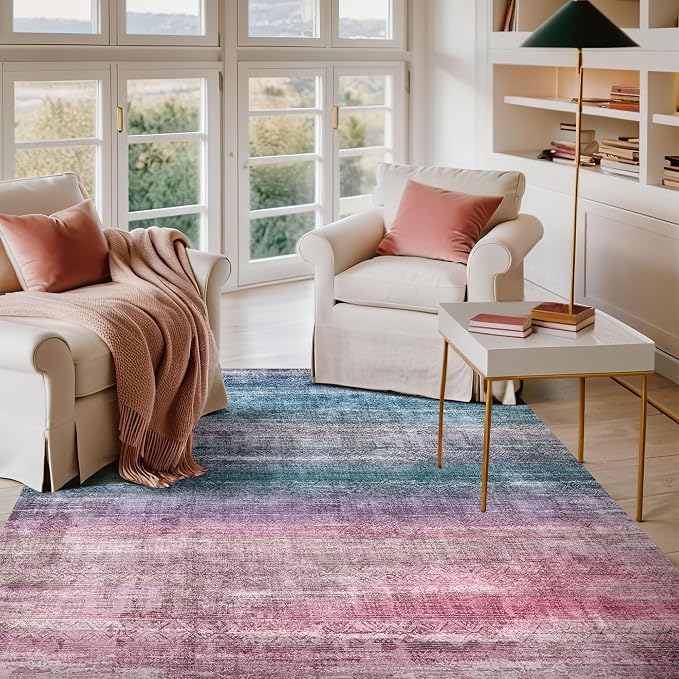 Kokia Abstract Area Rugs 8x10 Bedroom Soft Living Room Rugs Washable Distressed - Image 8