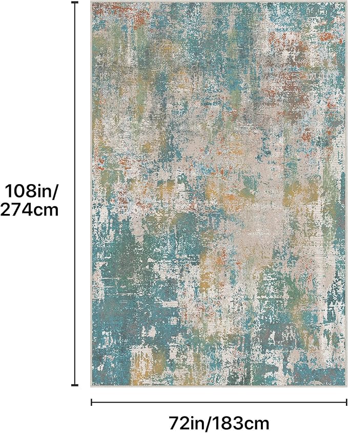 GENIMO 6x9 Area Rugs for Living Room, Machine Washable Rug Non Slip, Low Pile - Image 2