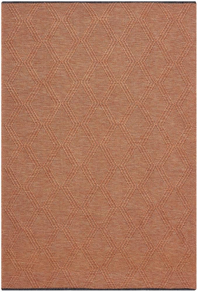 LUXE WEAVERS Modern Farmhouse Orange 5x7 Washable Area Rug, Anti-Slip Diamond - Image 3